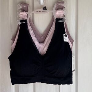NWT LAURA ASHLEY 3 BRA COMFORT BRA SET 2X